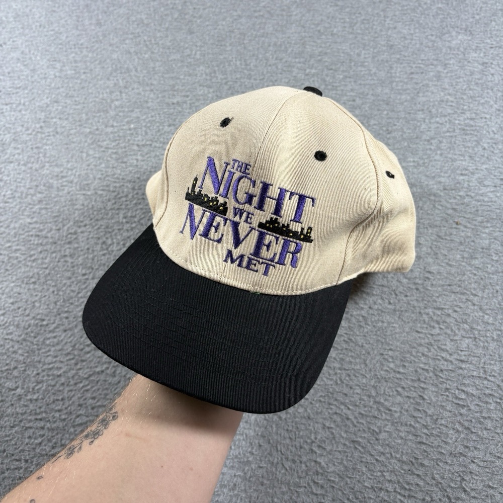 Vintage 90s The Night We Never Met Movie Promo Snapback Hat Cap Cream